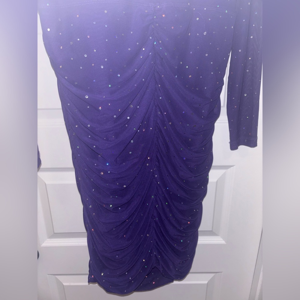 Deep Purple Rhinestone Mini Dress - Picture 6 of 8